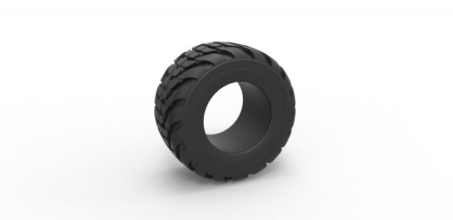 Offroad tire 52 Scale 1 to 25 Model do druku 3D .c4d .max .obj .3ds .fbx .stl .blend 