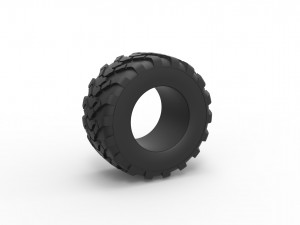 Offroad tire 53 Scale 1 to 25 3D Print Model