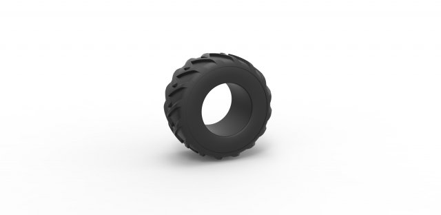 Old school pulling truck tire Scale 1 to 25 3D 打印模型 .c4d .max .obj .3ds .fbx .stl .blend 