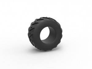 Old school pulling truck tire Scale 1 to 25 3D 打印模型