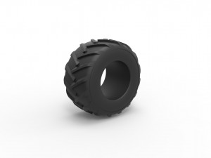 Old school pulling truck tire Scale 1 to 25 3D 打印模型