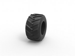 Old school pulling truck tire Scale 1 to 25 3D 打印模型