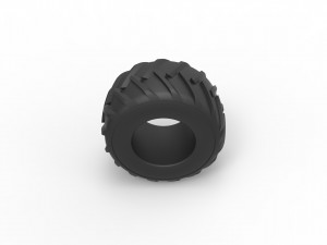 Old school pulling truck tire Scale 1 to 25 3D 打印模型