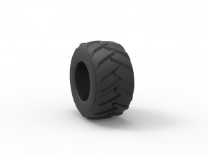 Old school pulling truck tire Scale 1 to 25 3D 打印模型