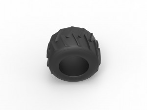 Old school pulling truck tire 2 Scale 1 to 25 3D Print Model