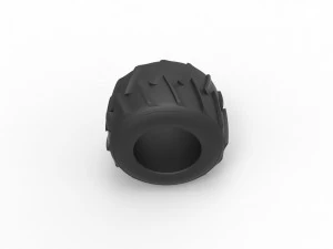Old school pulling truck tire 2 Scale 1 to 25 3D Print Model