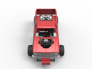 Old school pulling truck 4wd Scale 1 to 25 3D Print Model