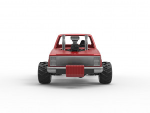 Old school pulling truck 4wd Scale 1 to 25 3D Print Model