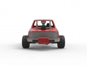 Old school pulling truck 4wd Scale 1 to 25 3D Print Model