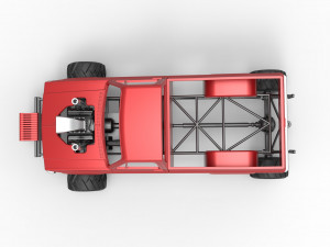 Old school pulling truck 4wd Scale 1 to 25 3D Print Model