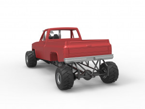 Old school pulling truck 4wd Scale 1 to 25 3D Print Model