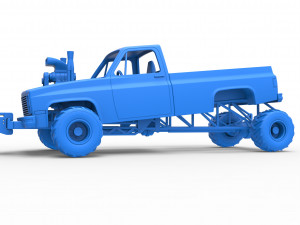 Old school pulling truck 4wd Scale 1 to 25 3D Print Model