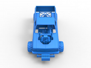 Old school pulling truck 4wd Scale 1 to 25 3D Print Model