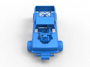 Old school pulling truck 4wd Scale 1 to 25 3D Print Model