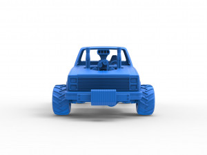 Old school pulling truck 4wd Scale 1 to 25 3D Print Model