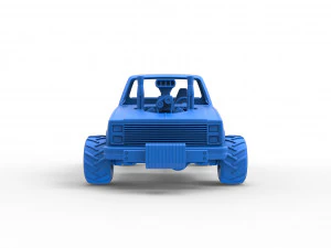 Old school pulling truck 4wd Scale 1 to 25 3D Print Model