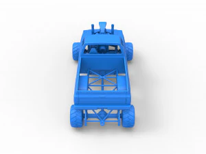 Old school pulling truck 4wd Scale 1 to 25 3D Print Model