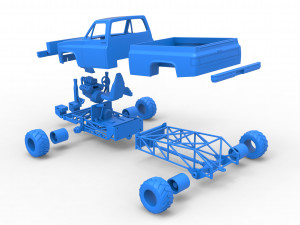 Old school pulling truck 4wd Scale 1 to 25 3D Print Model