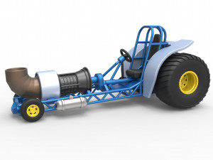Mini Rod pulling tractor with jet engine 2 Scale 1 to 25 3D Print Model