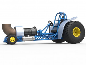 Mini Rod pulling tractor with jet engine 2 Scale 1 to 25 Model Cetak 3D