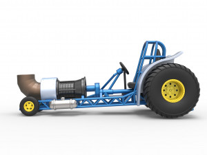 Mini Rod pulling tractor with jet engine 2 Scale 1 to 25 Model Cetak 3D
