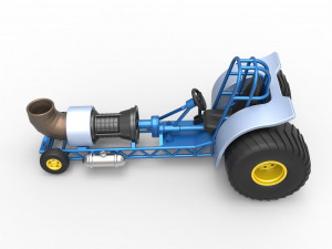 Mini Rod pulling tractor with jet engine 2 Scale 1 to 25 Model Cetak 3D