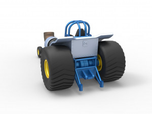 Mini Rod pulling tractor with jet engine 2 Scale 1 to 25 Model Cetak 3D