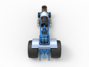 Mini Rod pulling tractor with jet engine 2 Scale 1 to 25 Model Cetak 3D