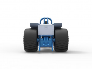Mini Rod pulling tractor with jet engine 2 Scale 1 to 25 Model Cetak 3D