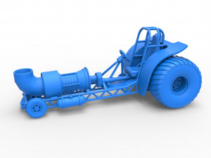 Mini Rod pulling tractor with jet engine 2 Scale 1 to 25 Model Cetak 3D