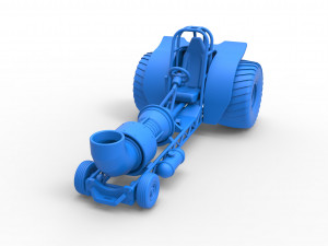 Mini Rod pulling tractor with jet engine 2 Scale 1 to 25 Model Cetak 3D