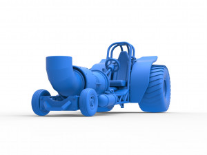 Mini Rod pulling tractor with jet engine 2 Scale 1 to 25 Model Cetak 3D