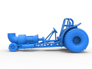 Mini Rod pulling tractor with jet engine 2 Scale 1 to 25 Model Cetak 3D
