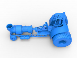 Mini Rod pulling tractor with jet engine 2 Scale 1 to 25 Model Cetak 3D