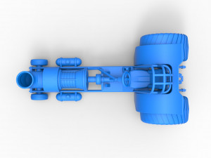 Mini Rod pulling tractor with jet engine 2 Scale 1 to 25 Model Cetak 3D