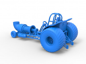 Mini Rod pulling tractor with jet engine 2 Scale 1 to 25 Model Cetak 3D
