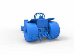 Mini Rod pulling tractor with jet engine 2 Scale 1 to 25 Model Cetak 3D