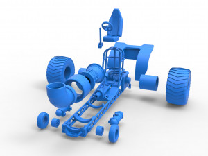 Mini Rod pulling tractor with jet engine 2 Scale 1 to 25 Model Cetak 3D