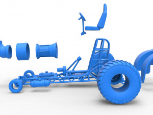 Mini Rod pulling tractor with jet engine 2 Scale 1 to 25 Model Cetak 3D