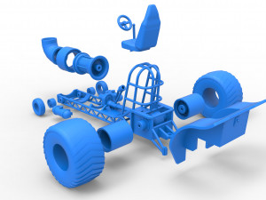 Mini Rod pulling tractor with jet engine 2 Scale 1 to 25 Model Cetak 3D