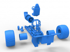 Mini Rod pulling tractor with jet engine 2 Scale 1 to 25 Model Cetak 3D