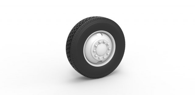 2 Hole front wheel of old school truck Scale 1 to 25 3D Print Model .c4d .max .obj .3ds .fbx .stl .blend 