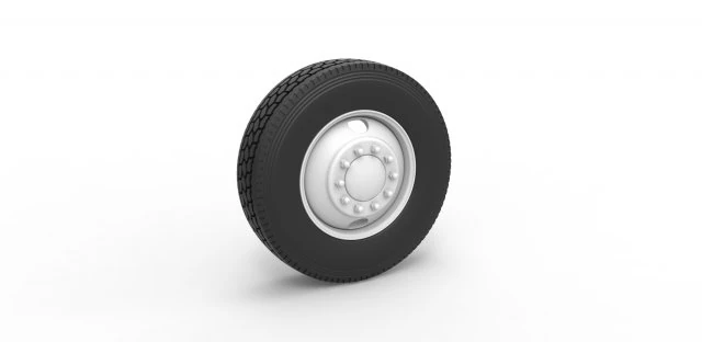 2 Hole front wheel of old school truck Scale 1 to 25 3D Print Model .c4d .max .obj .3ds .fbx .stl .blend 