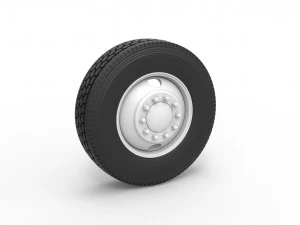 2 Hole front wheel of old school truck Scale 1 to 25 3D Print Model