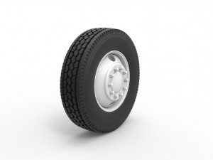 2 Hole front wheel of old school truck Scale 1 to 25 3D Print Model