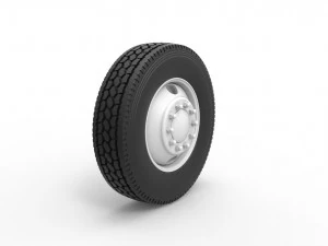 2 Hole front wheel of old school truck Scale 1 to 25 3D Print Model