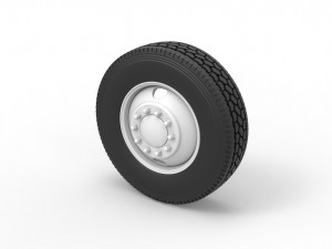 2 Hole front wheel of old school truck Scale 1 to 25 3D Print Model