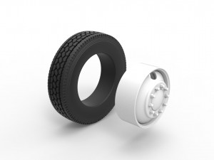 2 Hole front wheel of old school truck Scale 1 to 25 3D Print Model