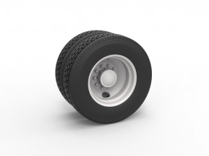 2 Hole rear double wheel of old school truck Scale 1 to 25 Modelo de Impressão 3D