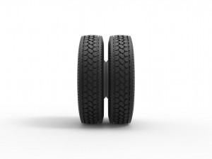 2 Hole rear double wheel of old school truck Scale 1 to 25 3Dプリントモデル